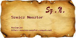 Szeicz Nesztor névjegykártya